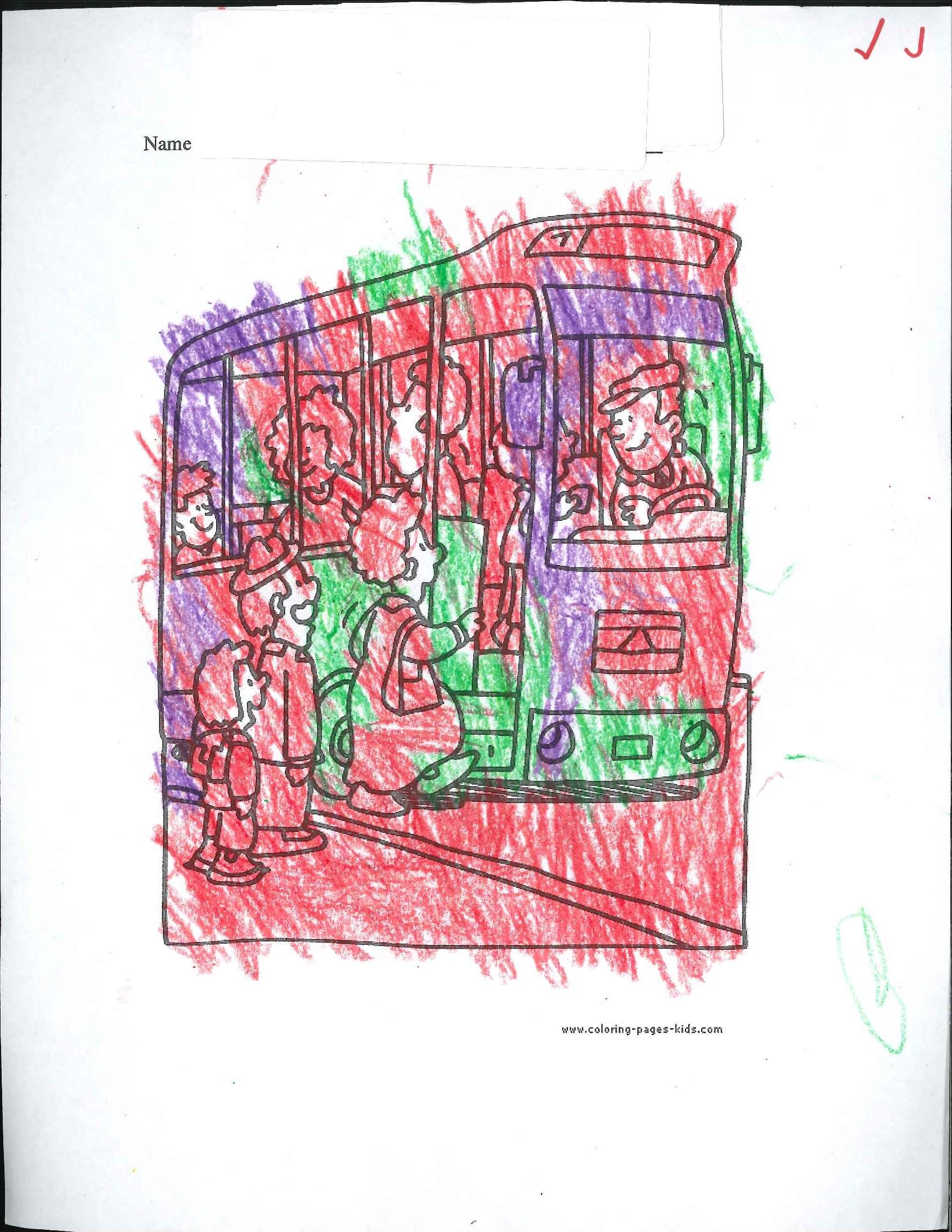 Coloring book page in red and purple