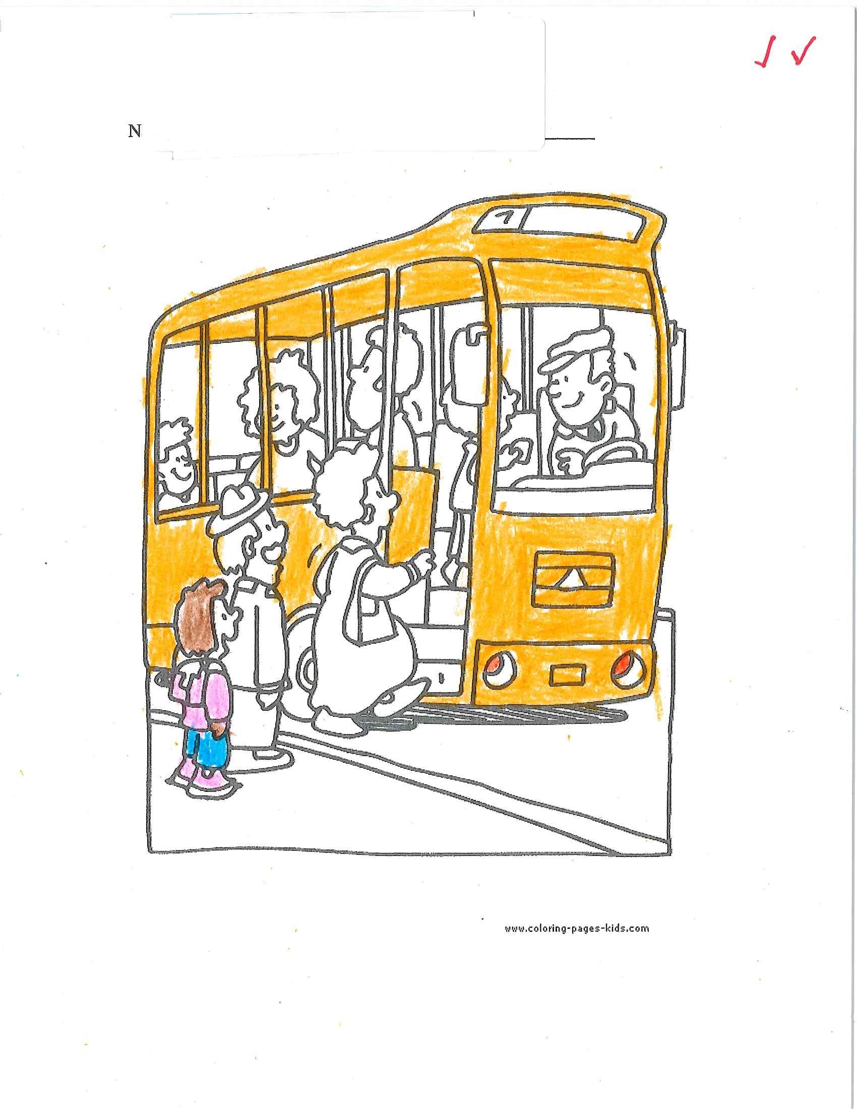 Coloring book page in green in orange