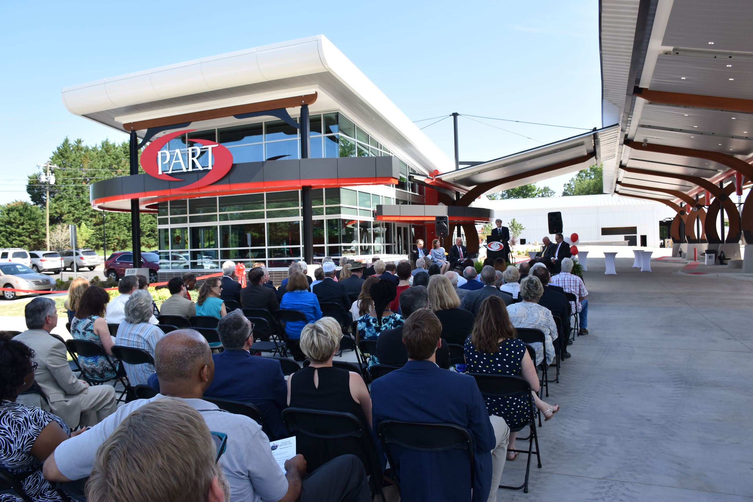 Crowd at ribbong cutting